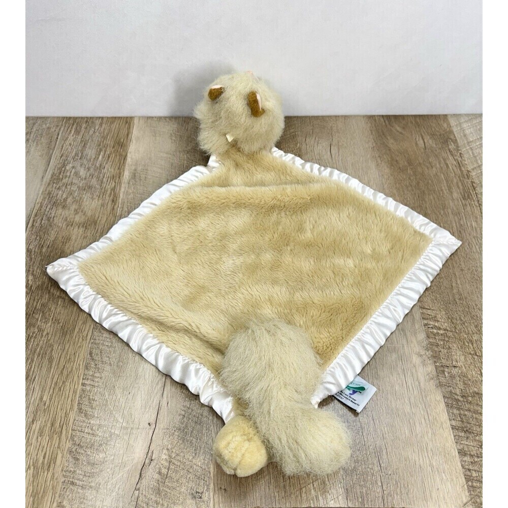 14" Lori Turner My Banky Lynn Kitty Cat Baby Lovey Plush Blanket Satin Trim Tan - Picture 5 of 12
